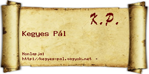 Kegyes Pál névjegykártya